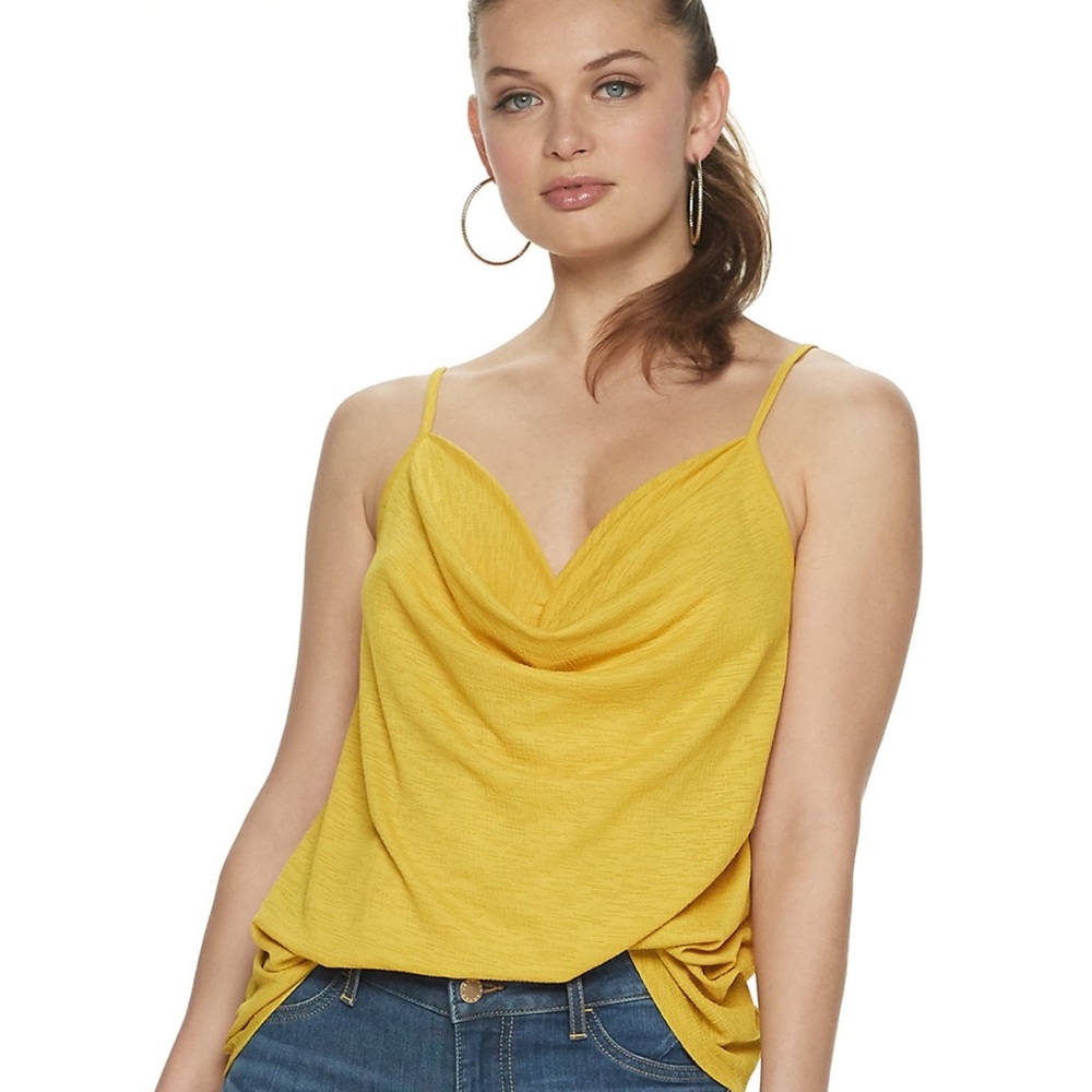 Jennifer Lopez drape front yellow cami tank size XL